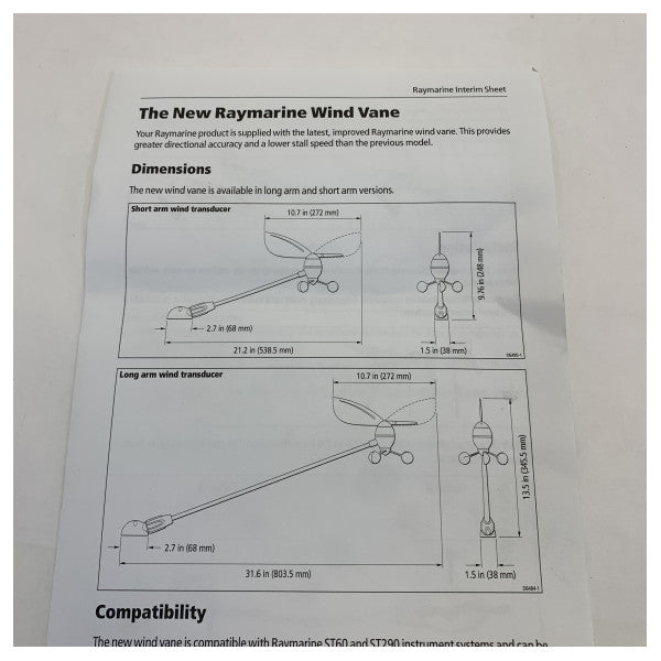 Unidad de transductor de mástil Raymarine R28170 I y ST60 sin cable 