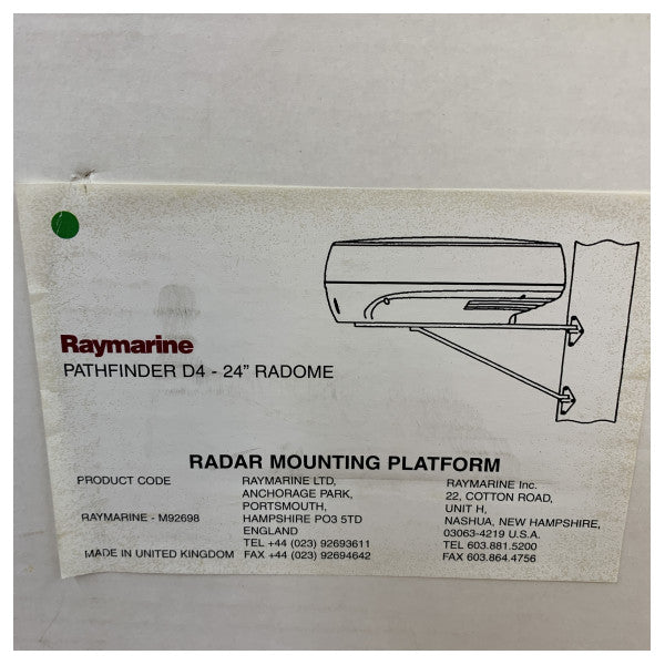 Raymarine M92698 Radar Mast Mount Bracket White