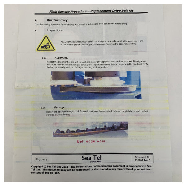 Kit de ceinture Cobham VSAT pour Sea Tel 5004UA - 123553-1 