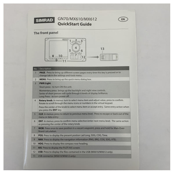 Simrad Pro GPS та DGPS DCU навігаційний дисплей - MX612 