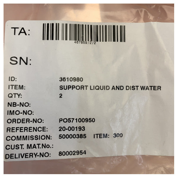 Raytheon Anschutz Support Liquid and Dist Water - 3610980