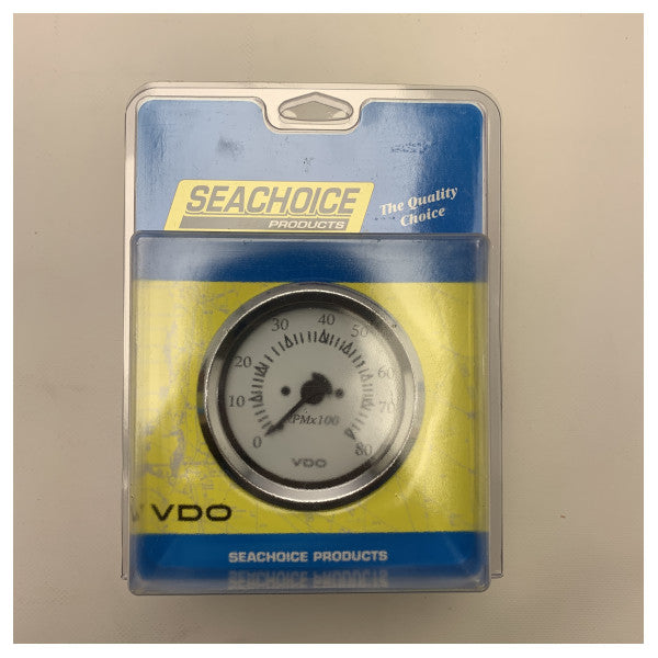 Seachoice VDO engine tachometer 8000 RPM white - 15161