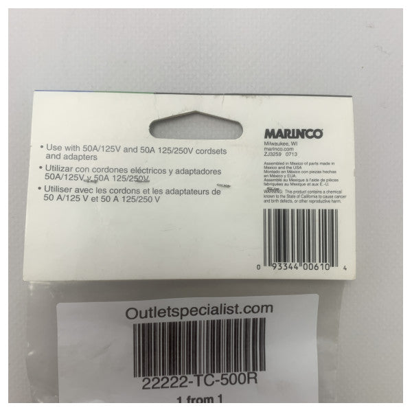 Marinco 500R threaded locking sealing ring 50A system