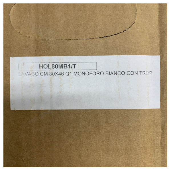 Azzure HOL80MB1-T Елегантен квадратен умивалник 80 x 46 с преливник 