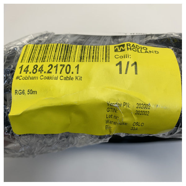 Naval 202002 RG6 koaksialkabel med F-kontaktsett 50M 