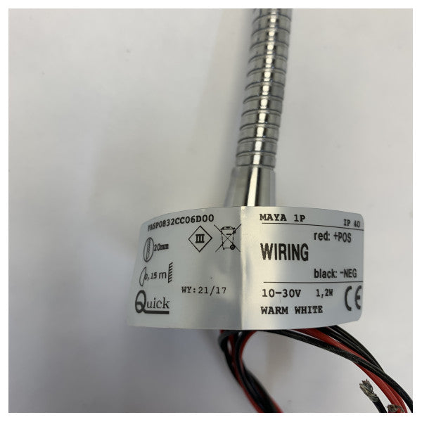 Quick Maya 1P Reading Light LED Chrome Adjustable 12/24V