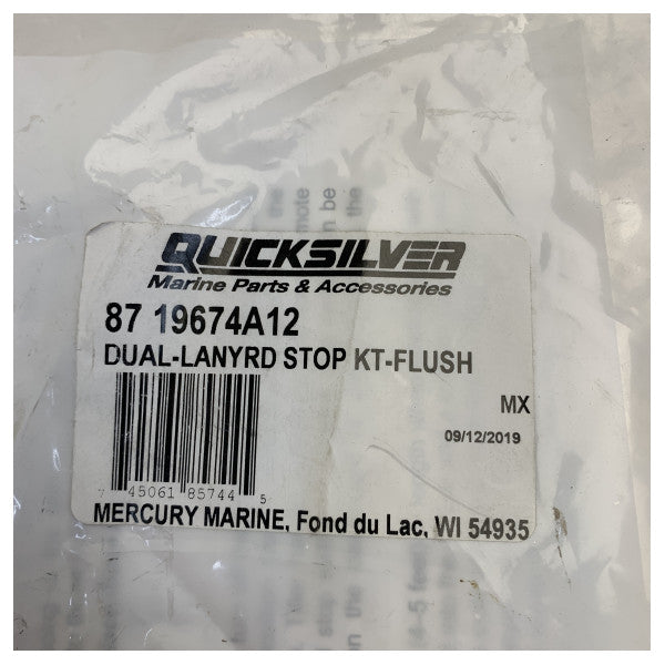 Quicksilver 19674A12 Çift Acil Durum Durdurma Anahtarı Kiti 