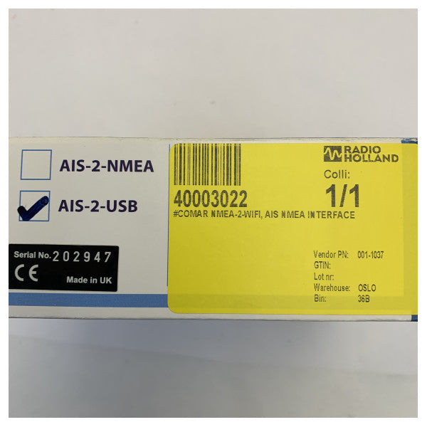 Comar AIS-2-USB Receptor AIS Paralelo de Doble Canal 