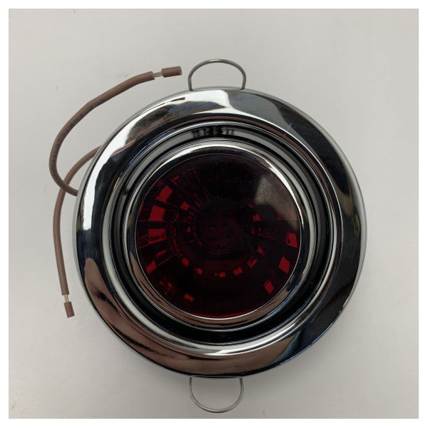 Cantalupi Хромиран месингов прожектор с червено стъкло - 12-24V, устойчиво на атмосферни влияния осветление за лодки от Cantalupi