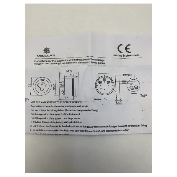 Osculati Waste Water Tank Level Indicator 52 mm White - 2753801