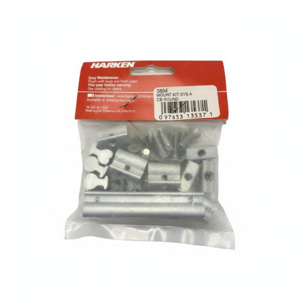 Harken 3804 22 mm Aluminium Track Moutning Kit Round Mast Groove