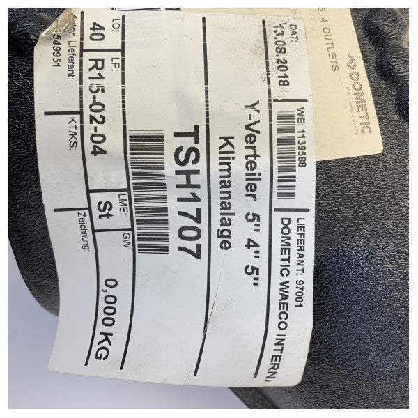 Dometic Y-Duct 5-4-5 Inch Marine Air Ducting Y-Valve - 9108549951