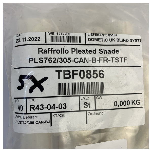 Dometic Cortina Plisada PLS762/305-CAN-B-FR-TSTF 762 x 305 mm 