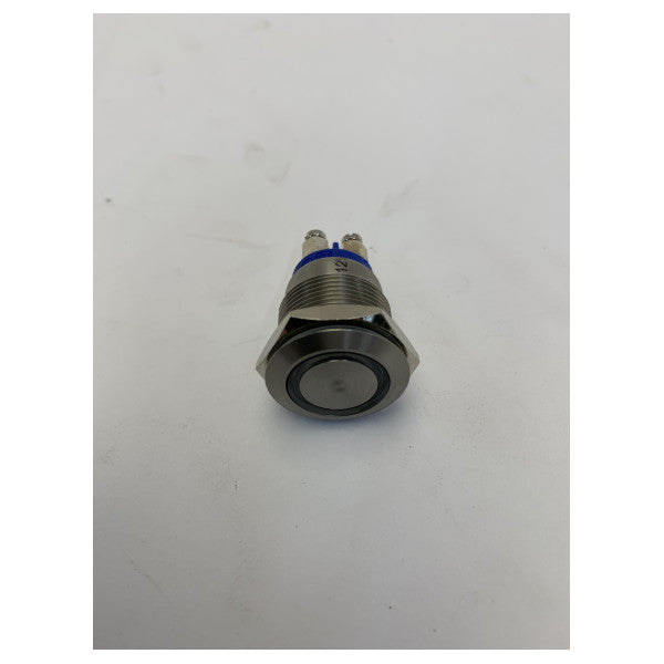 Bulgin MPI/TE/BL/12 Rustfritt stål belyst trykknappbryter 24V 