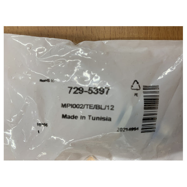 Bulgin MPI/TE/BL/12 Rustfritt stål belyst trykknappbryter 24V 