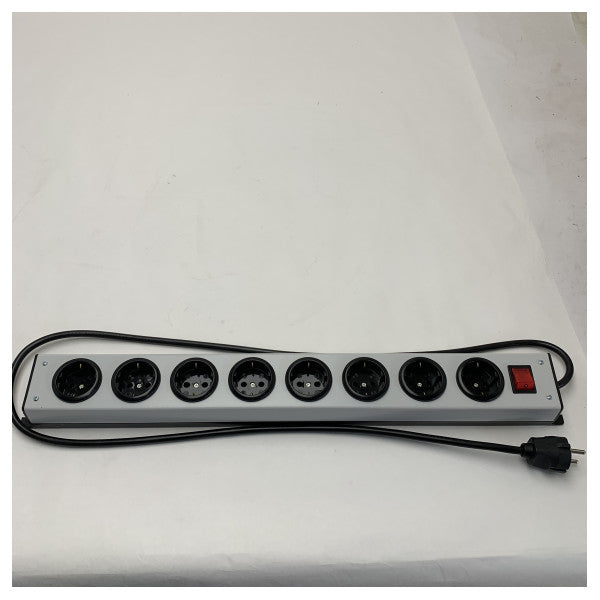 Marine Grade Power Strip 8-Socket Aluminum Surge Protector with On/Off Switch - Waterproof for Boat and Yacht Use