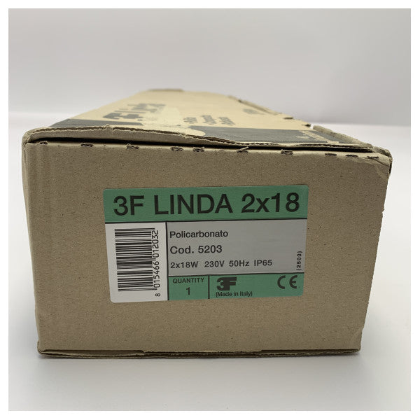 De Filippi 3F Linda 2x18W vandtæt marinearmatur - holdbar polykarbonat IP65-belysning til både og yachter
