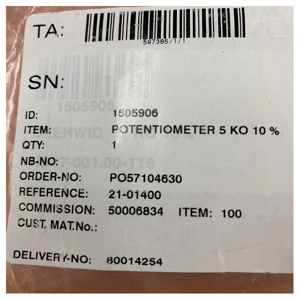 Novotechnik 1505906 præcisions-rotationspotentiometer til marineelektronikkomponent 