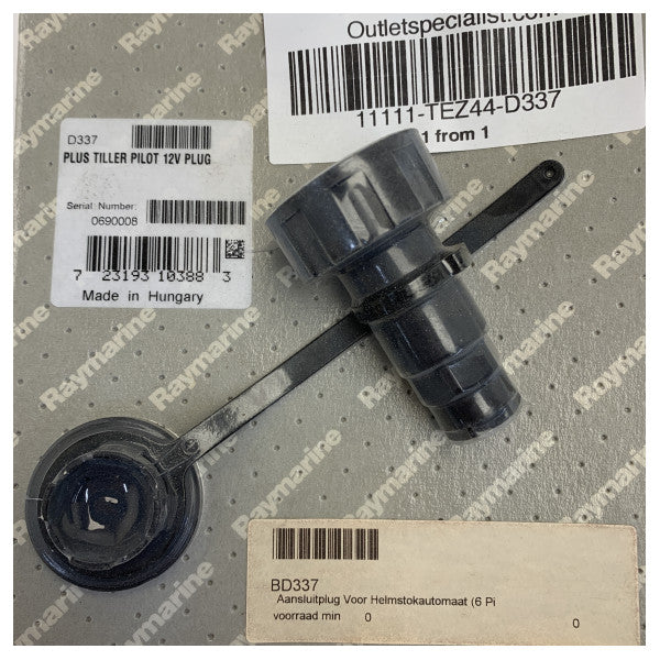 Raymarine D337 Tiller Pilot Anslutningskontakt - Tru-Hull 6-stifts Serie 1000 och 2000 