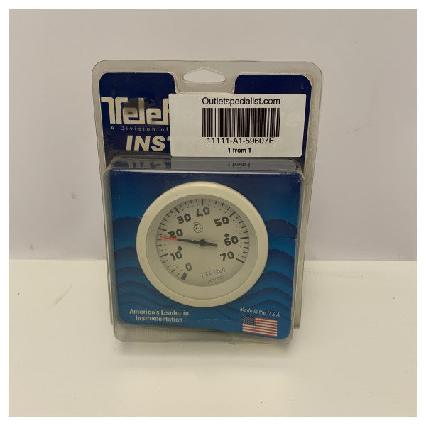 Teleflex 7000 RPM tachometer white - 59607E