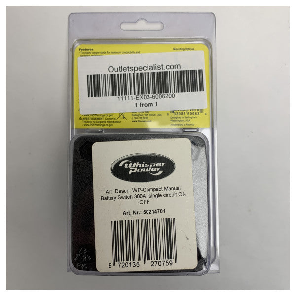 Blue Sea 6006200 Серия М 300А - превключвател за включване и изключване на батерията