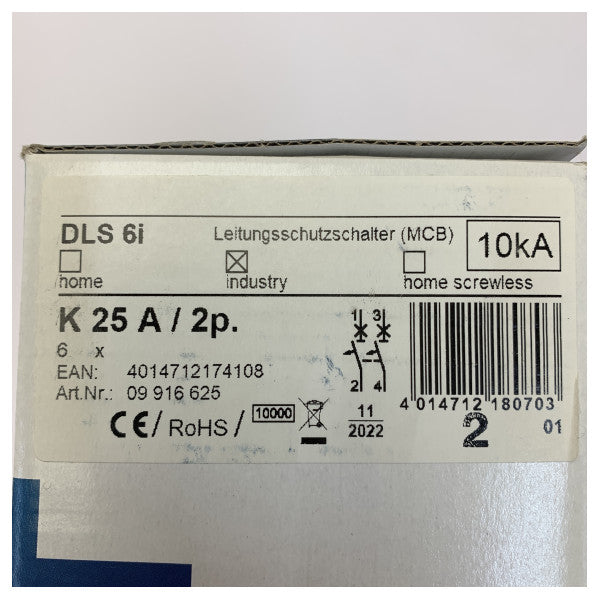6x دوبيك DLS6i K32-2 قاطع دارة بحرية 2-قطب 32A 