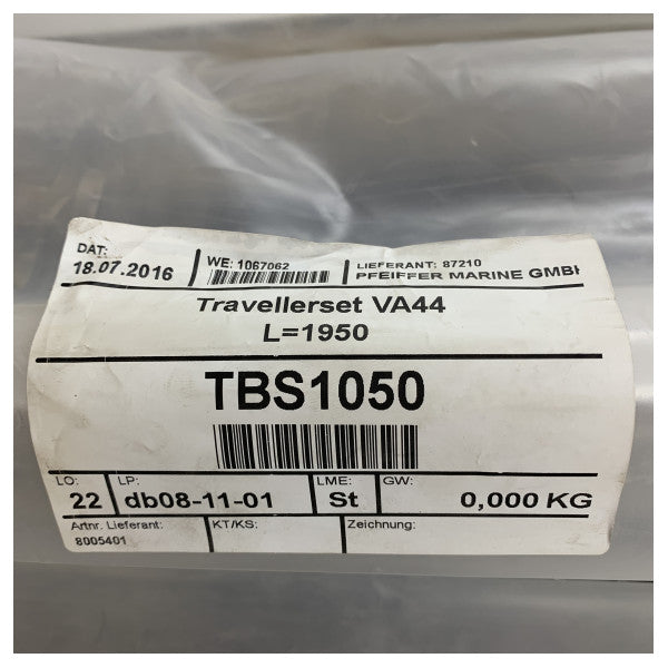 Pfeiffer Marine Aluminium Traveller Set L1950 mm mukaan lukien lohkot - 8005401 