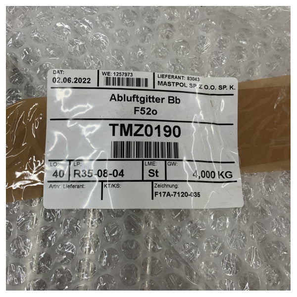 Fjord 52 Open Rustfrit Stål Motorrum Luftventilator Skærm - TMZ0190 