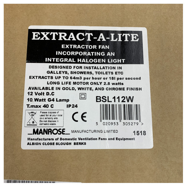 オスキュラティ BSL112W 12V 抽出換気扇（ライト付き） - 13.580.12 
