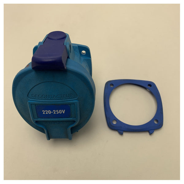 Presa di corrente da terra in policarbonato impermeabile di grado marino 32A 230V IP66/IP67 per barche e yacht