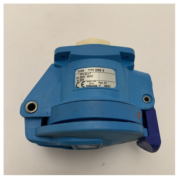 Presa di corrente da terra in policarbonato impermeabile di grado marino 32A 230V IP66/IP67 per barche e yacht