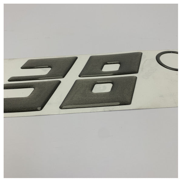 Fjord 38 Open Grey Hull Sticker with Logo and Type - TBZ1135