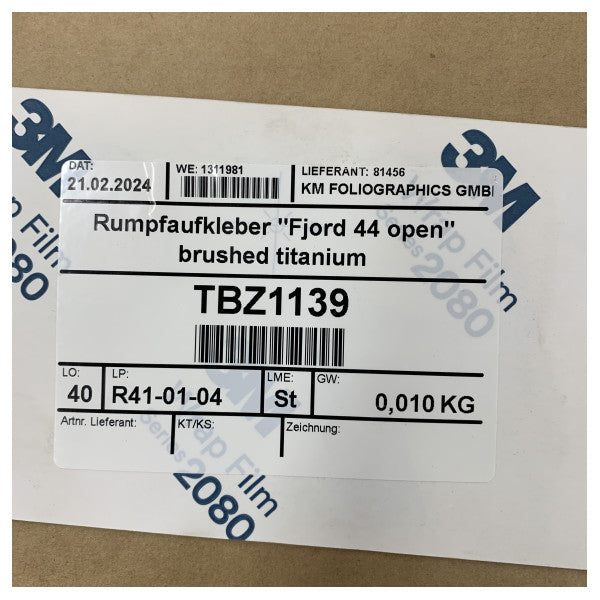 Fjord 44 Coupe Original Hull Brushed Titanium Logo Antracite - TBZ1139