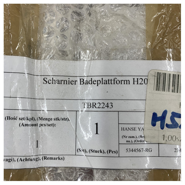 Piattaforma da bagno in acciaio inox ad alta capacità con cerniera - TBR2243 