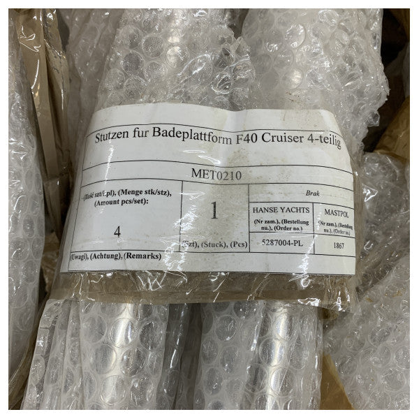 Fjord 40 Cruiser and Open Stainless Steel Support Bracket for Bathing Platform - MET0210