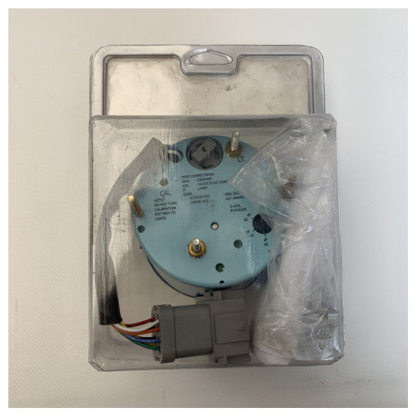 Teleflex 7000 RPM tachometer white with indicators - 65554SSFE