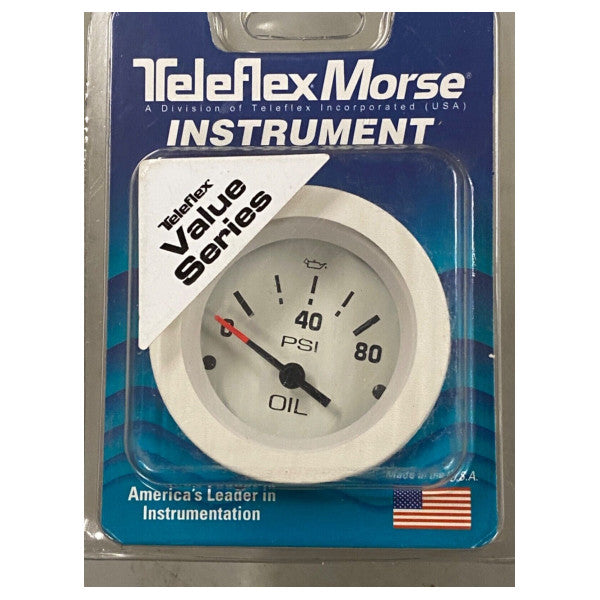 Teleflex 67180E λευκή οθόνη πίεσης λαδιού 0 έως 80 PSI