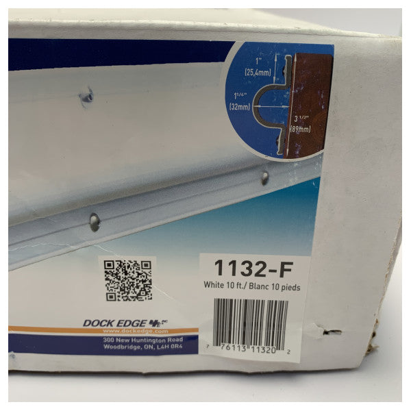 Rolo de para-choques de para-choques branco Dock Edge C Guard de 10 pés - 1132-F