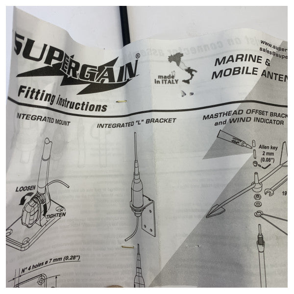 Elba VHF Marine Antenne 21-505-021 with Antenna Cable Black 97 cm