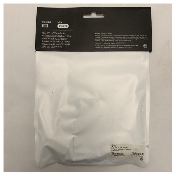 Cable adaptador de Mini DVI a VGA de Apple para conexión de monitor externo y proyector 