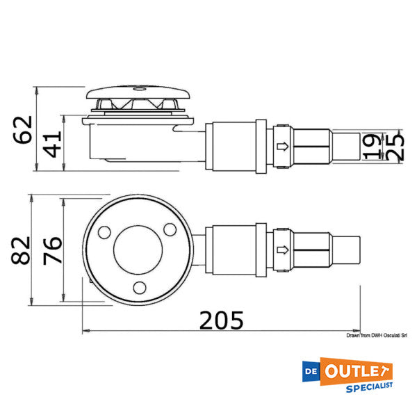 Whale shower drain plug with water sensor - SG3484B