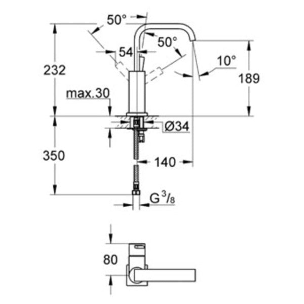 Grohe Allure Krom Deniz Mikser Musluğu tek kollu yüksek çıkış - 23076000