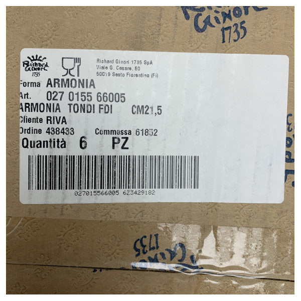 リバ・マリーングレード ポーセリン・スーププレート 21.5 cm �耐久性に優れ、食器洗浄機で洗えるボート・ヨット用テーブルウェア