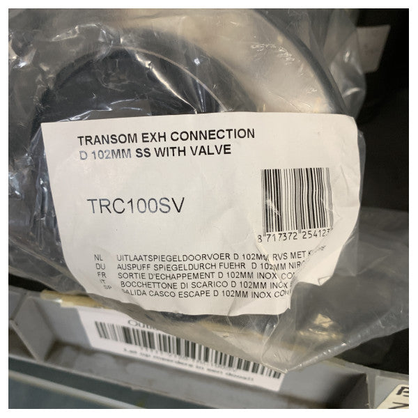 Vetus TRC100SV Stainless Steel 102mm Marine Exhaust Thru-Hull with Backflow Valve