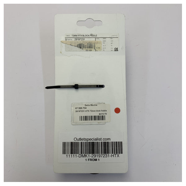 Lewmar HTX 72mm Blocco di Fune Singolo Fiddle - 29197231 