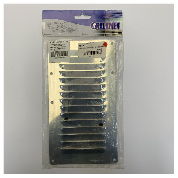 Talamex 78335122 rustfri stål ventilationsrist 118x232 mm 