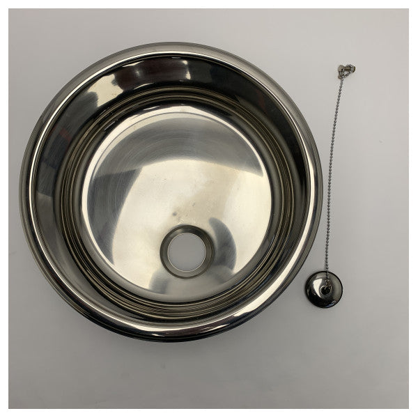 Barka LICIL30/5L Bacia do lava-loiça em aço inoxidável com 30 cm de diâmetro e 5 L de capacidade Durável e resistente à corrosão Grau marítimo - LICIL30/5L