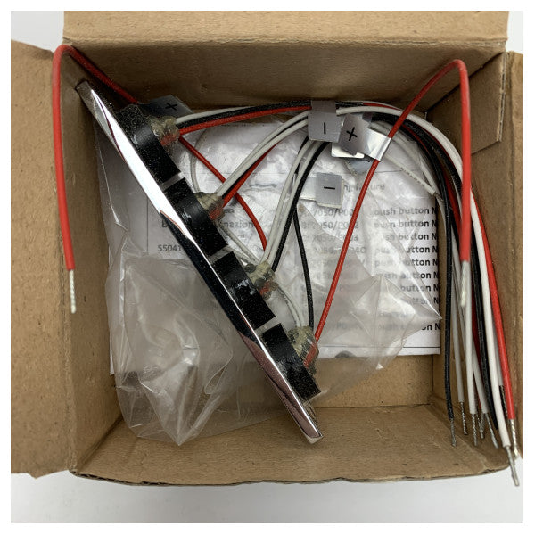 BCM Marine Stainless Steel 4-Button Vertical Switch Panel - Durable, Compact & Easy Wiring for Boats and Yachts - 7051/P040/3