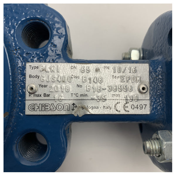 Ghibson BLK 1 DN65 GUS1400 16 bar valvla tal-butterfly blu 