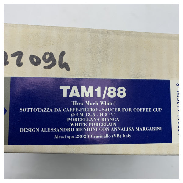 アレッサンドロ・メンディーニ作 アレッシィ・ホワイト・ポーセリン・コースター - マリン・テーブルのためのエレガントなノーティカル・コーヒーカップトレイ